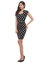 Load image into Gallery viewer, Short Vintage Dresses for Special Occasion Polka Dot Black M CL7597-3