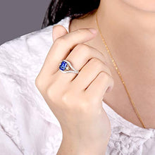 Load image into Gallery viewer, Beyond jewelry AAAA+ Genuine Tanzanite Engagement Wedding Ring with Diamonds in 14K White Gold Women's Band Gifts for Woman
