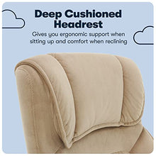 Load image into Gallery viewer, Serta Hannah Executive Microfiber Office Chair with Headrest Pillow, Adjustable Ergonomic with Lumbar Support, Soft Fabric, Beige