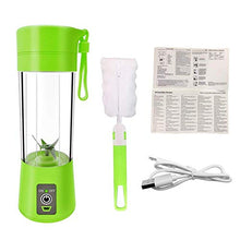 Load image into Gallery viewer, Portable blender Personal 6 Blades Juicer Cup Household Fruit Mixer, With Magnetic Secure Switch, USB Charger Cable 380ML(Green)