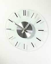 Load image into Gallery viewer, Stilnovo Mid Century Silver Glass Wall Clock, Glass/Silver