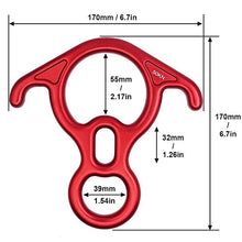 Load image into Gallery viewer, AOKWIT 50KN Rescue Figure, 8 Descender Large Bent-Ear Belaying and Rappelling Gear Belay Device Climbing for Rock Climbing Peak Rescue 7075 Aluminum Alloy (Red)