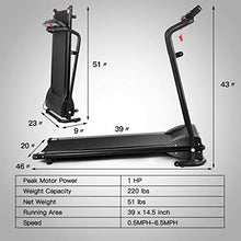 Load image into Gallery viewer, GYMAX Folding Treadmill, Electric Motorized Running Walking Machine with LCD Monitor & Cup Holder, Portable Easy Assembly Treadmill for Home Office Apartment