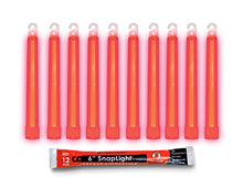 Load image into Gallery viewer, Cyalume - 9-08002 SnapLight Red Light Sticks – 6 Inch Industrial Grade, Ultra Bright Glow Sticks with 12 Hour Duration (Pack of 10)