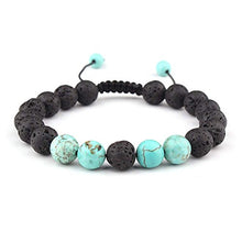 Load image into Gallery viewer, Adjustable Lava Bead Stone Anxiety Diffuser oil diffuesr Bracelet women with Turquoise - meditation,relax,healing,aromatherapy