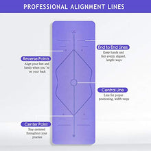Load image into Gallery viewer, Lamberia Yoga Mat—Non Slip Fitness Exercise Mat with Alignment Marker System, All-Purpose Eco Friendly Pilates and Floor Exercises Anti-Tear Exercise Yoga Mat with Carrying Strap, Purple