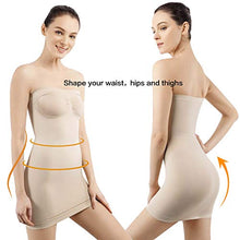Load image into Gallery viewer, MD Women's Strapless Full Body Slip Shaper Seamless Smoother Tube Slip Under Dresses,Nude,Large