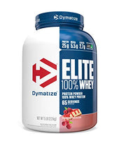 Load image into Gallery viewer, Dymatize Elite 100% Whey Protein Powder, 25g Protein, 5.5g BCAAs & 2.7g L-Leucine, Use Pre or Post Workout, Quick Absorbing & Fast Digesting, Raspberry Cheesecake, 5 Pound