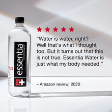 Load image into Gallery viewer, Essentia Bottled Water, 20 Ounce, 24-Pack, Ionized Alkaline Water; 99.9% Pure, Infused with Electrolytes, 9.5 pH or Higher with a Clean, Smooth Taste