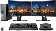 Load image into Gallery viewer, Dell Optiplex 7010 PC, 2 x 24 FHD Dell Monitors, Wireless Keyboard and, WiFi, i5, 8GB, 480GB SSD Storage, Windows 10 (Renewed)