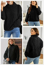 Load image into Gallery viewer, Dokotoo Womens Turtleneck Sweater High Neck Batwing Long Sleeve Ribbed Cozy Oversized Pullovers Sweaters Casual Winter Knitted Outerwear Jumpers Green Small