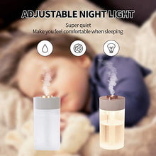 Load image into Gallery viewer, LYLYFAN Portable USB Humidifier Small Cool Mist Humidifier 350ml with Night Light for Bedroom Travel Home and Office
