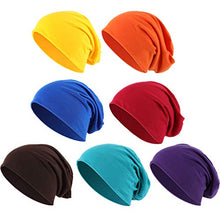 Load image into Gallery viewer, Outus Thin Knit Slouchy Cap Beanies Hat Hip-Hop Sleep Cap Dwarf Hat (Assorted Colors, 7 Pieces)