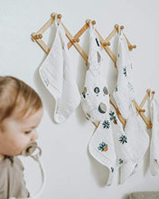 Load image into Gallery viewer, Muslin Bamboo Baby Washcloths - Soft Organic Baby Wash Cloths Perfect for Newborn Sensitive Skin - Absorbent Baby Wipes, Burp Cloths or Face Towels - Set of 6-12x12 in(Feathers)