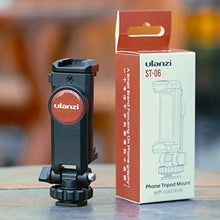 Load image into Gallery viewer, ULANZI Universal Phone Tripod Mount with Cold Shoe Mount, Rotated Cell Phone Clamp Holder Smartphone Clip Adapter for iPhone 11 Pro Max X XR Xs Max 8 7 Plus Samsung Galaxy s10 s9 Note10 Google OnePlus