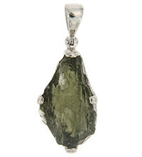 Load image into Gallery viewer, Starborn Natural 7-12 carat Moldavite Sterling Silver Pendant