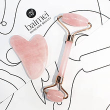 Load image into Gallery viewer, Jade Roller & Gua Sha, Face Roller, Facial Beauty Roller Skin Care Tools, BAIMEI Rose Quartz Massager for Face, Eyes, Neck, Body Muscle Relaxing and Relieve Fine Lines and Wrinkles