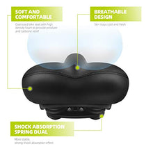 Load image into Gallery viewer, Roguoo Bike Seat, Most Comfortable Bicycle Seat Memory Foam Waterproof Bicycle Saddle - Dual Shock Absorbing - Best Stock Bicycle Seat Replacement for Mountain Bikes, Road Bikes Black