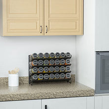 Load image into Gallery viewer, SpaceAid 4 Tier Spice Rack Organizer with 28 Spice Jars, 386 Spice Labels, Chalk Marker and Funnel Set for Cabinet, Countertop, Pantry, Cupboard or Door & Wall Mount