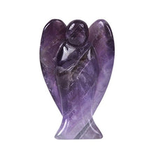 Load image into Gallery viewer, Carved Amethyst Gemstone Peace Angel Pocket Guardian AngelHealing Statue 2 inch