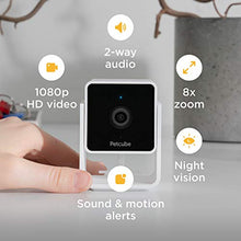 Load image into Gallery viewer, Petcube Cam Pet Monitoring Camera with Built-in Vet Chat for Cats & Dogs, Security Camera with 1080p HD Video, Night Vision, Two-Way Audio, Magnet Mounting for Entire Home Surveillance