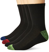 Load image into Gallery viewer, Gildan Men's Polyester Half Cushion Mid-Crew Socks, 12-Pack, Assorted, Shoe Size: 6-12