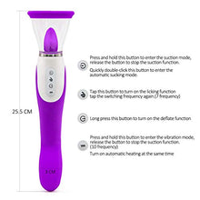 Load image into Gallery viewer, 2 in 1 Tongue Vibrant Licker Rose Shape Rechargeable Adult Toys for Women-Pink,Powerful Tongue Suck & Lick 10 Mode Nipple Sucker G Sucking Toy for Women Couples l
