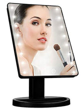 Load image into Gallery viewer, KOOKIN Lighted Vanity Makeup Mirror with 16 Led Lights 180 Degree Free Rotation Touch Screen Adjusted Brightness Battery USB Dual Supply Bathroom Beauty Mirror (Black)
