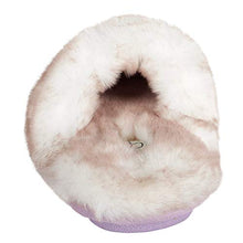 Load image into Gallery viewer, Jessica Simpson Women's Comfy Faux Fur House Slipper Scuff Memory Foam Slip on Anti-skid Sole, Lilac, Large