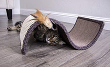Load image into Gallery viewer, SmartyKat Scratch Scroll with Feather Toy, Multi-Surface Sisal & Carpet Cat Scratcher, Interactive Scratching Outlet & Lounger