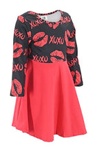 Load image into Gallery viewer, Unique Baby Girls Valentines Day Kisses Lips Tutu Dress (6Y, Red)