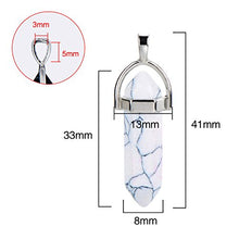 Load image into Gallery viewer, Bullet Shape Gemstone Pendant Hexagonal Chakra Crystal Pointed Quartz Pendants Artificial Stone with Storage Bag (16 Pieces)