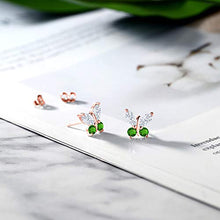 Load image into Gallery viewer, Gem Stone King 18K Rose Gold Plated Silver Stud Earrings Timeless Brilliant Marquise 0.92ct (DEW) Created Moissanite and Simulated Tsavorite