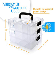 Load image into Gallery viewer, Bins & Things Stackable Storage Container with 18 Adjustable Compartments - Clear - Craft Storage / Craft Organizers and Storage - Bead Organizer Box / Art Supply Organizer