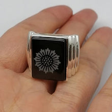 Load image into Gallery viewer, Great Gatsby Leonardo Dicaprio 925 silver ring Black onyx stamped silver ring Rings for men and women (Daisy Pictures, 7)