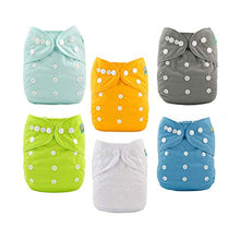 Load image into Gallery viewer, ALVABABY Baby Cloth Diapers One Size Adjustable Washable Reusable for Baby Girls and Boys 6 Pack with 12 Inserts 6BM98