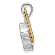 Load image into Gallery viewer, 14k Two Tone Yellow Gold Blue Topaz .35bt Guitar Pendant Charm Necklace Gemstone Musical Man Fine Jewelry For Dad Mens Gifts For Him