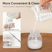 Load image into Gallery viewer, Momcozy Breastmilk Storing Bags with Temp-Sensing 120pcs & Double Wearable Breast Pump, 24mm Grey