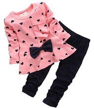 Load image into Gallery viewer, MINKIDFASHION Baby Girls Infant Clothing Set Long Sleeve T Shirt Pants Kids Toddler Children Tops Outfits (Pink, 18-24 months)