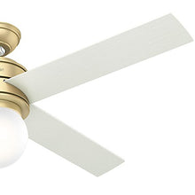 Load image into Gallery viewer, HUNTER 59320 Hepburn Indoor Ceiling Fan with LED Light and Wall Control, 52", Modern Brass