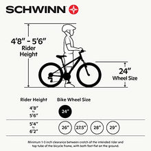 Load image into Gallery viewer, Schwinn High Timber AL Youth/Adult Mountain Bike, Aluminum Frame, 24-Inch Wheels, 21-Speed, Teal