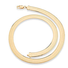 Load image into Gallery viewer, MiaBella Solid 18K Gold Over Sterling Silver Italian 10mm Flat Herringbone Chain Necklace for Women Men 17, 18, 20, 22 Inch 925 Made in Italy (20 Inches)