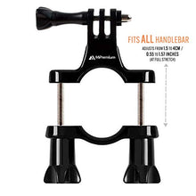 Load image into Gallery viewer, Bicycle Bike Handlebar Mount Adapter for GoPro Hero (2018) Fusion Session Black Silver 7 6 5 4 3 2 1 + EK7000 Sjcam Seatpost Pole Clamp + 3 Way Adjustable Pivot Arm for Action Cameras by MiPremium