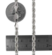 Load image into Gallery viewer, Men's 14k White Gold Solid 5mm Diamond Cut Rope Chain Pendant Necklace, 20"- 30"