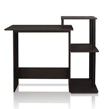 Load image into Gallery viewer, FURINNO Efficient Home Laptop Notebook Computer Desk, Square Side Shelves, Espresso/Black