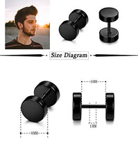 Load image into Gallery viewer, YADOCA 10 Pairs Screw Stud Earrings Flat Back Black Earrings for Men Mix Color Helix Cartilage Barbell Earrings Plugs Tunnel Punk