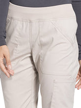 Load image into Gallery viewer, Cherokee Workwear Professionals Mid Rise Straight Leg Pull-on Cargo Scrub Pant, XXS, Khaki