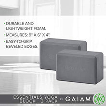 Load image into Gallery viewer, Gaiam Essentials Yoga Block (Set Of 2) - Supportive Latex-Free Eva Foam Soft Non-Slip Surface For Yoga, Pilates, Meditation, Grey