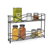 Load image into Gallery viewer, Spectrum Diversified Countertop Rack Cabinet Pantry Organization & Storage, 2-Tier Spice Organizer with Optional Wall Mount, Black