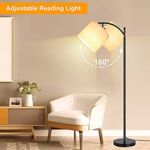 Load image into Gallery viewer, LED Floor Lamp for Living Room, Modern Standing Lamp for Bedroom, Classic Reading Floor Lamps with Lamp Shade Suits Farmhouse and Mid Century Modern for Study Office, E26 LED Bulb Included, Black